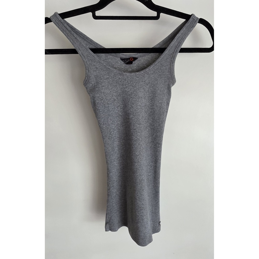G Women's Tank Top Size S Grey Solid Sleeveless Casual Cami Shirt Blouse